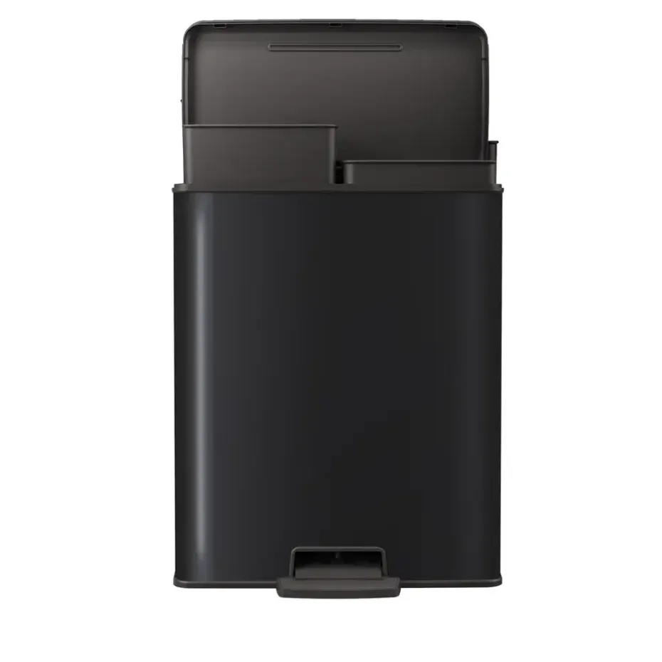 Curver Decobin Duo Prullenbak - 26L+26L - Rechthoekig - Zwart