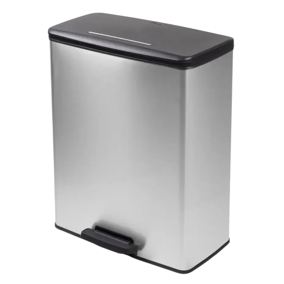 Curver Decobin Prullenbak - 65L - Rechthoekig - Zilver metallic