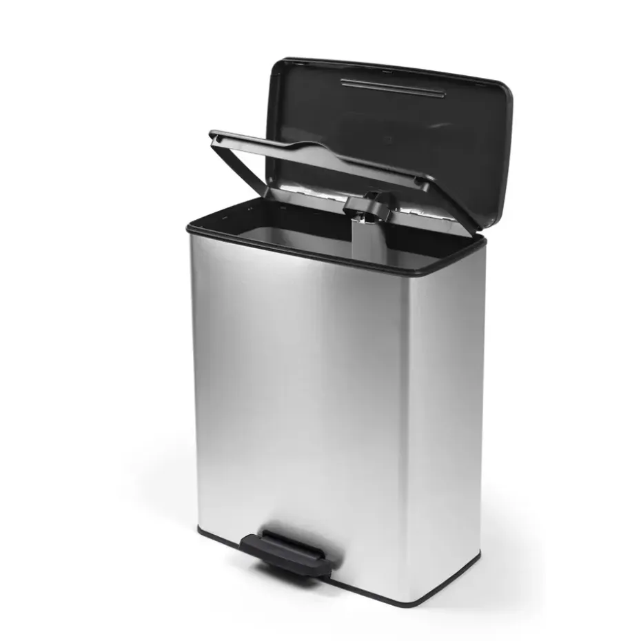 Curver Decobin Prullenbak - 65L - Rechthoekig - Zilver metallic