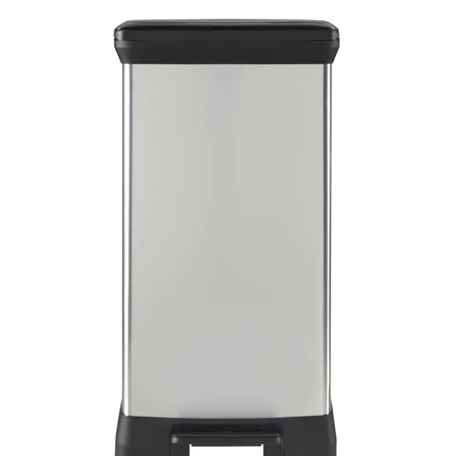 Curver Decobin Prullenbak- 50L - 39x29x72 cm - Zilver Metallic
