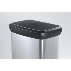 Curver Decobin Prullenbak- 50L - 39x29x72 cm - Zilver Metallic