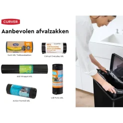 Curver Decobin Prullenbak - 65L - Rechthoekig - Zwart