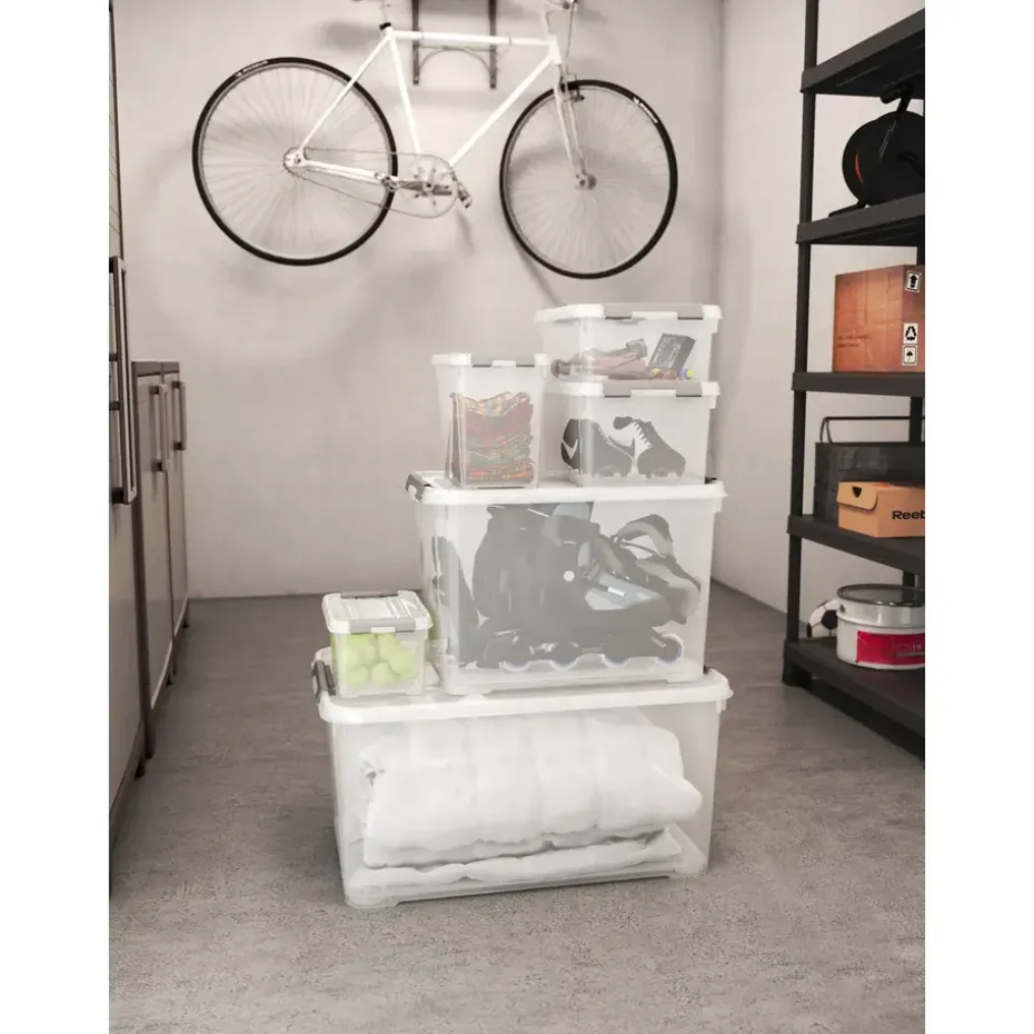 Curver Handy+ Opbergbox - 65L - 2 stuks - Transparant met deksel