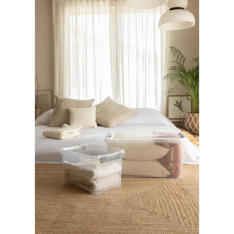 Curver Handy+ Opbergbox - 65L - 3 stuks - Transparant met deksel