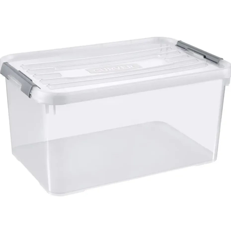 Curver Handy+ Opbergbox - 50L - 2 stuks - Transparant met deksel