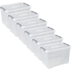 Curver Handy+ Opbergbox - 65L - 6 stuks - Transparant met deksel