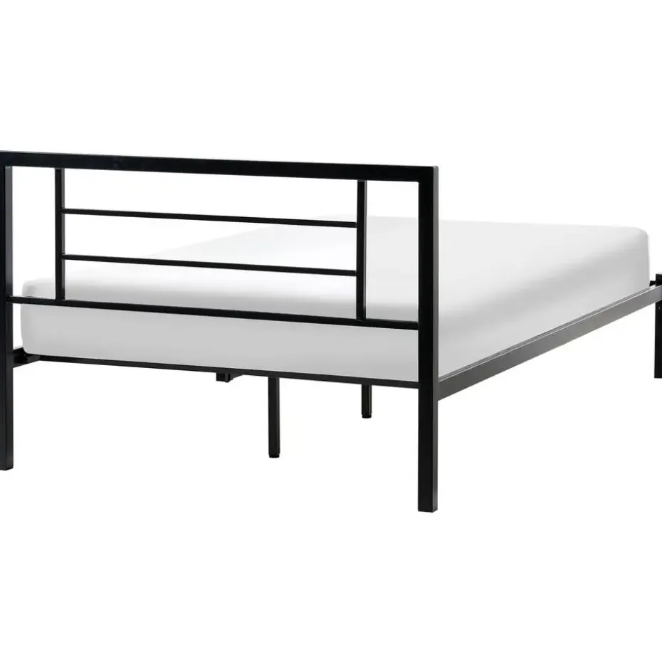 CUSSET - Tweepersoonsbed - Zwart - 120 x 200 cm - Metaal