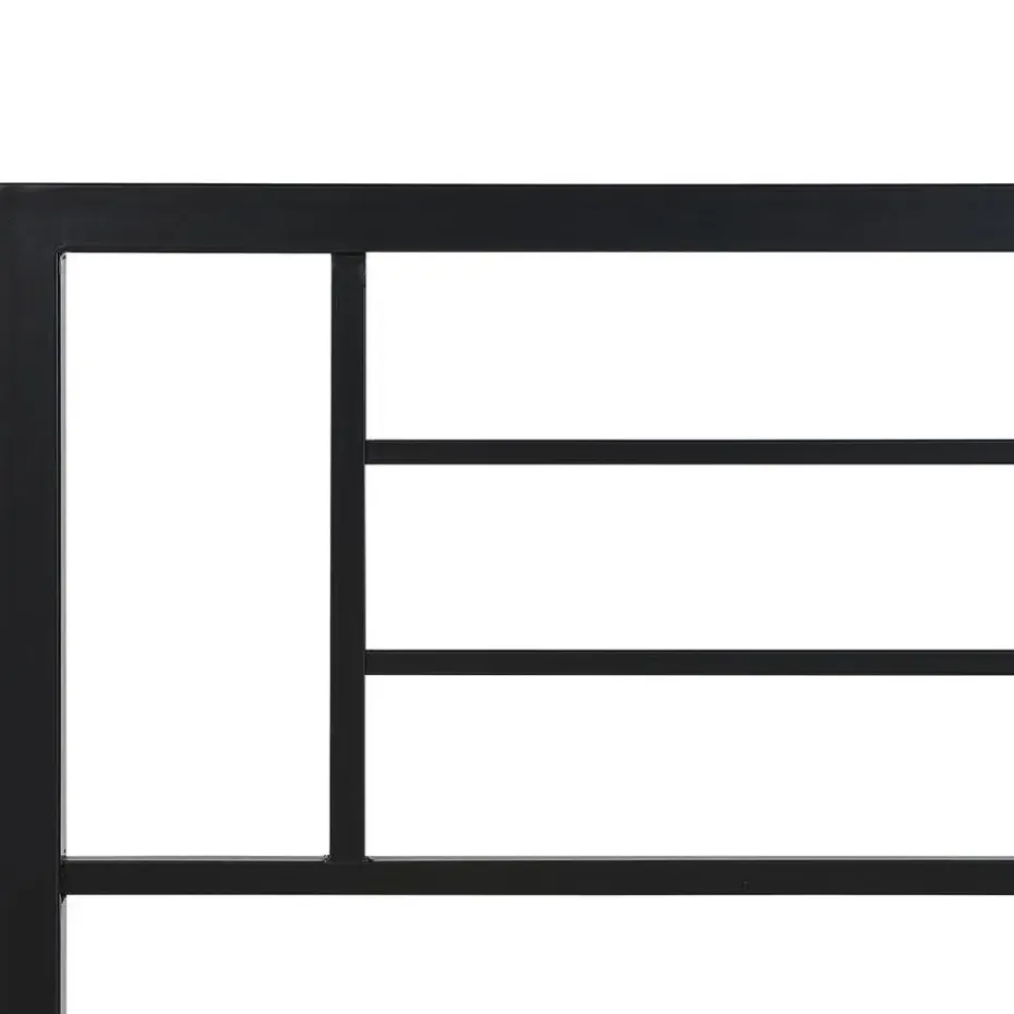 CUSSET - Tweepersoonsbed - Zwart - 120 x 200 cm - Metaal