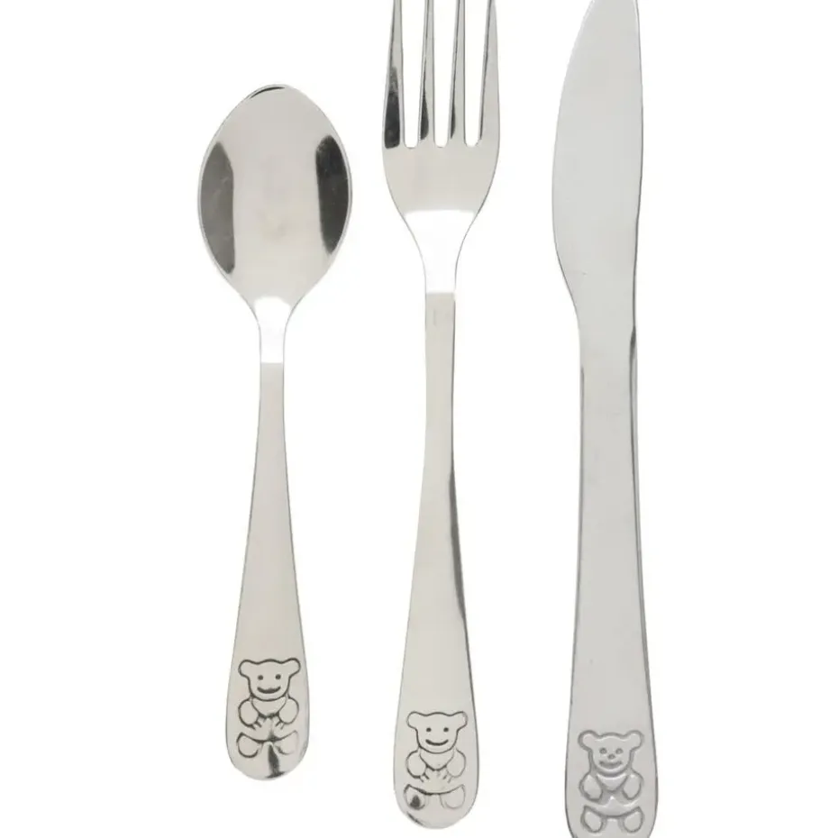 Cutlery for Kids bestekset met beer - 3-delig - RVS - kinderen