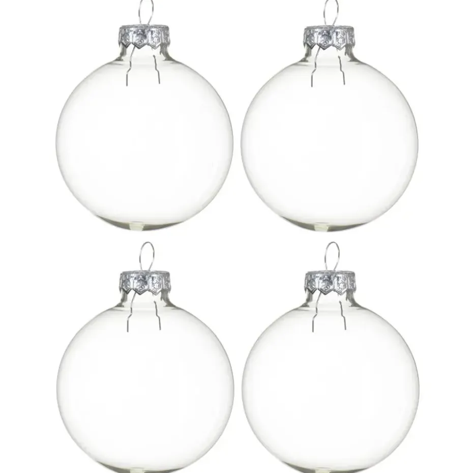 Decoris kerstballen - 8x - transparant - D7 cm - glas