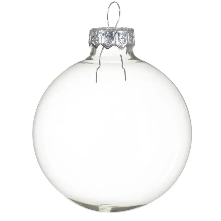 Decoris kerstballen - 8x - transparant - D7 cm - glas