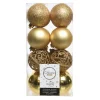 Decoris Kerstballen - 16x st - goud - D6 cm - kunststof