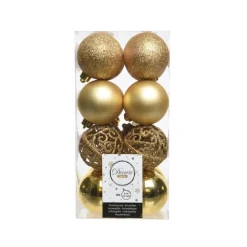 Decoris Kerstballen - 16x st - goud - D6 cm - kunststof