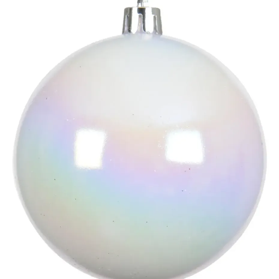 Decoris Kerstballen - 16x st - wit parelmoer - D4 cm - kunststof