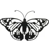 Decoris muurvlinder - tuindecoratie - zwart - metaal - 17 x 12 cm