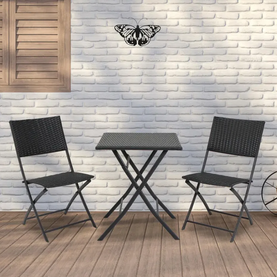 Decoris muurvlinder - tuindecoratie - zwart - metaal - 17 x 12 cm