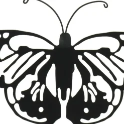 Decoris muurvlinder - tuindecoratie - zwart - metaal - 36 x 25 cm