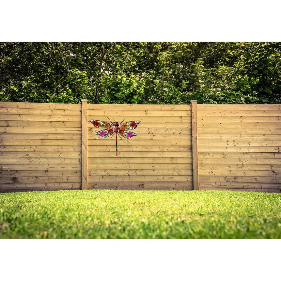 Decoris Tuindecoratie - libelle - metaal - 27 x 33 cm