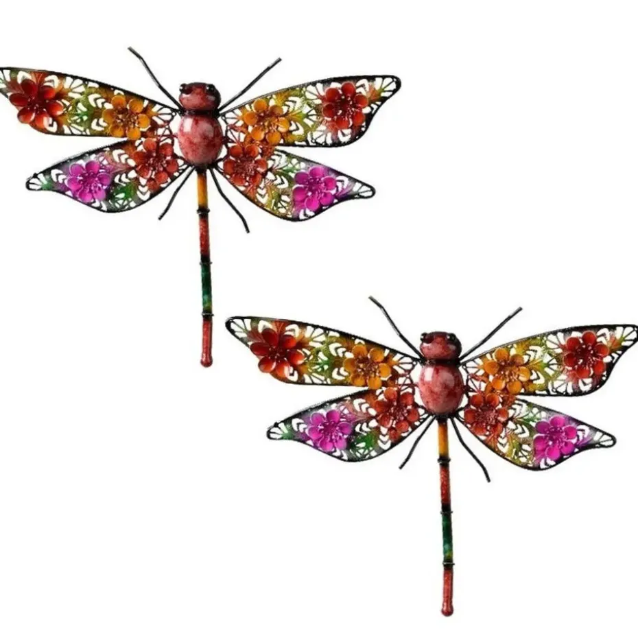 Decoris Tuindecoratie - libelle - metaal - 27 x 33 cm