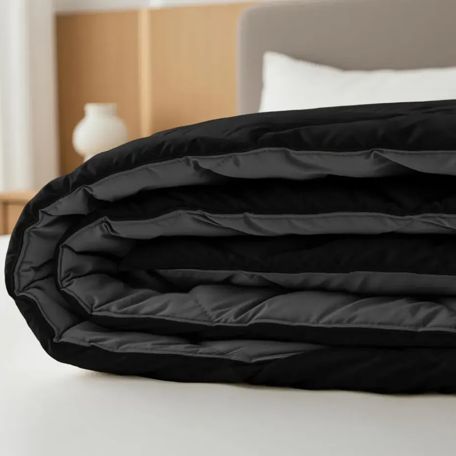 Dekbed zonder Overtrek Diamond 200x200 – Met Kussenslopen – Wasbaar – Zwart