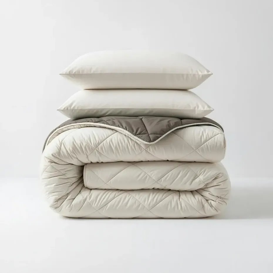 Dekbed zonder Overtrek Diamond 240x200 – Met Kussenslopen – Wasbaar – Crème/Kaki