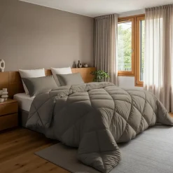 Dekbed zonder Overtrek Diamond 200x200 – Incl. Kussenslopen – Wasbaar – Taupe