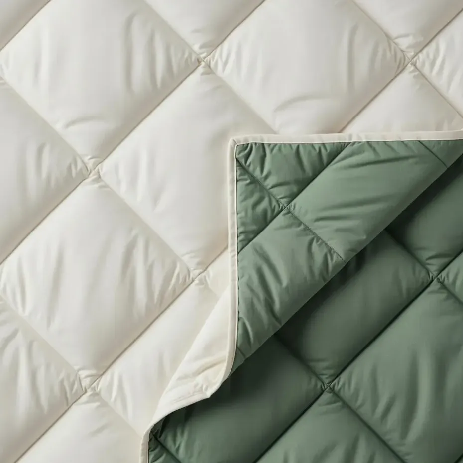 Dekbed zonder Overtrek Diamond 200x200 – Met Kussenslopen– Wasbaar – Crème/Groen