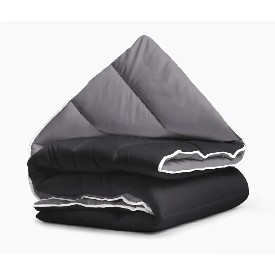 Dekbed zonder Overtrek 240x200 – Incl. Kussenslopen – Wasbaar – Zwart/Antraciet