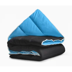 Dekbed zonder Overtrek 200x200 – Incl. Kussenslopen – Wasbaar – Zwart/Blauw