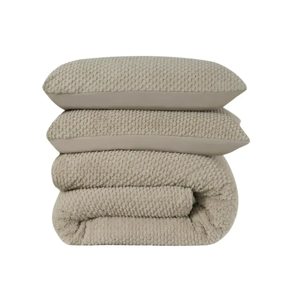 Dekbedovertrek Fur Teddy 140x220 – Fluweelzacht & Knus Design – Taupe