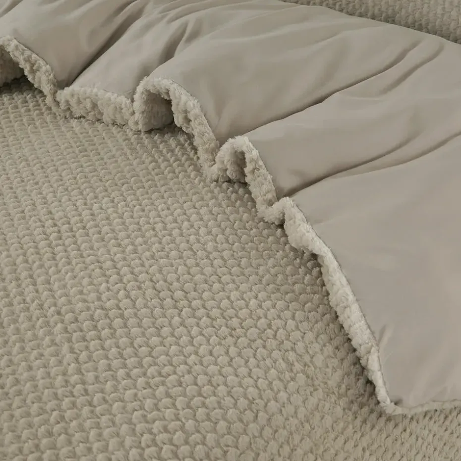 Dekbedovertrek Fur Teddy 140x220 – Fluweelzacht & Knus Design – Taupe
