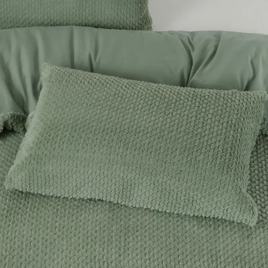 Dekbedovertrek Fur Teddy 140x220 – Fluweelzacht & Knus Design – Groen