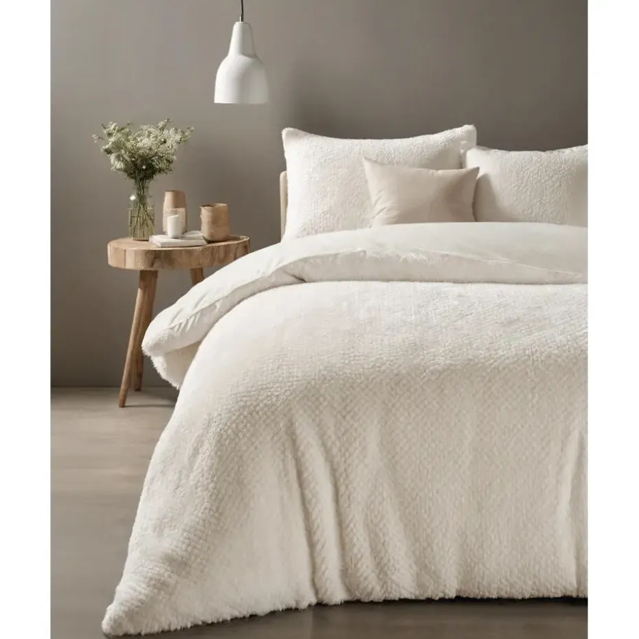 Dekbedovertrek Fur Teddy 240x220 – Fluweelzacht & Knus Design – Beige