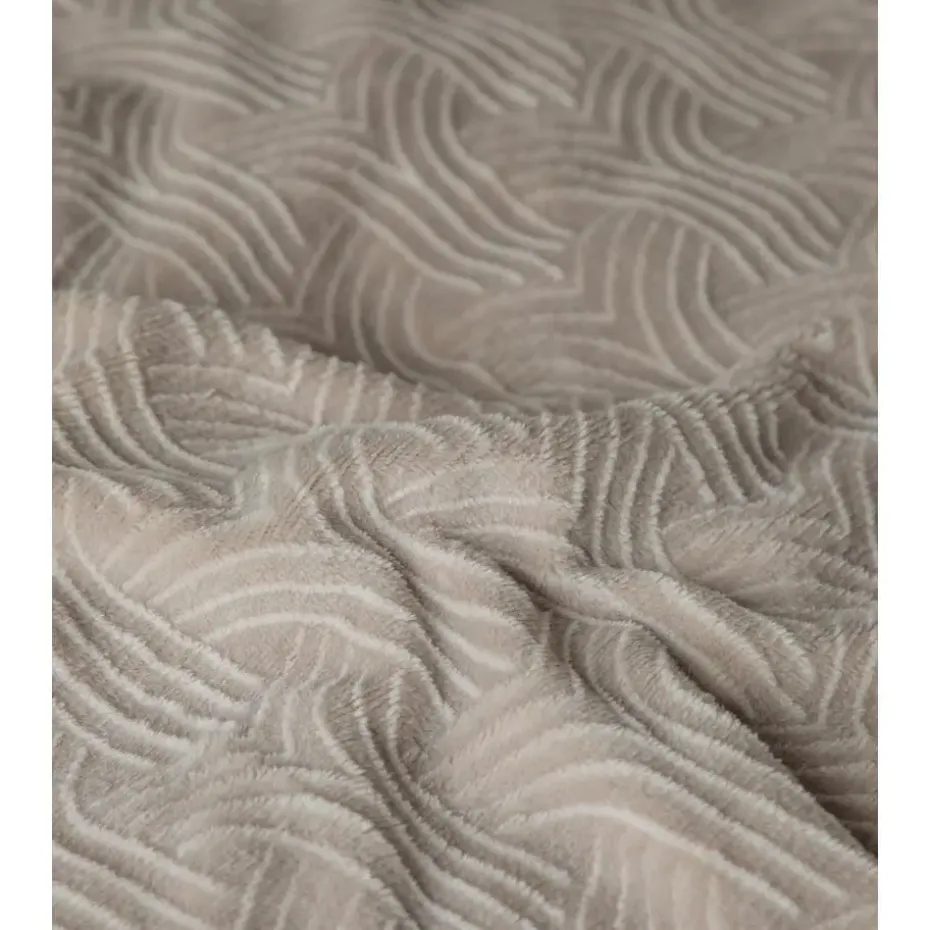 Dekbedovertrek Japandi 140x220 – Flanel Fleece – Zacht & Warm – Taupe