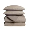 Dekbedovertrek Japandi 240x220 – Flanel Fleece – Zacht & Warm – Taupe