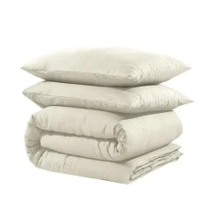 Dekbedovertrek Leaves 200x200 – Fluweelzacht Uni Design – Crème