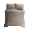 Dekbedovertrek Leaves 240x220 – Fluweelzacht Uni Design – Taupe
