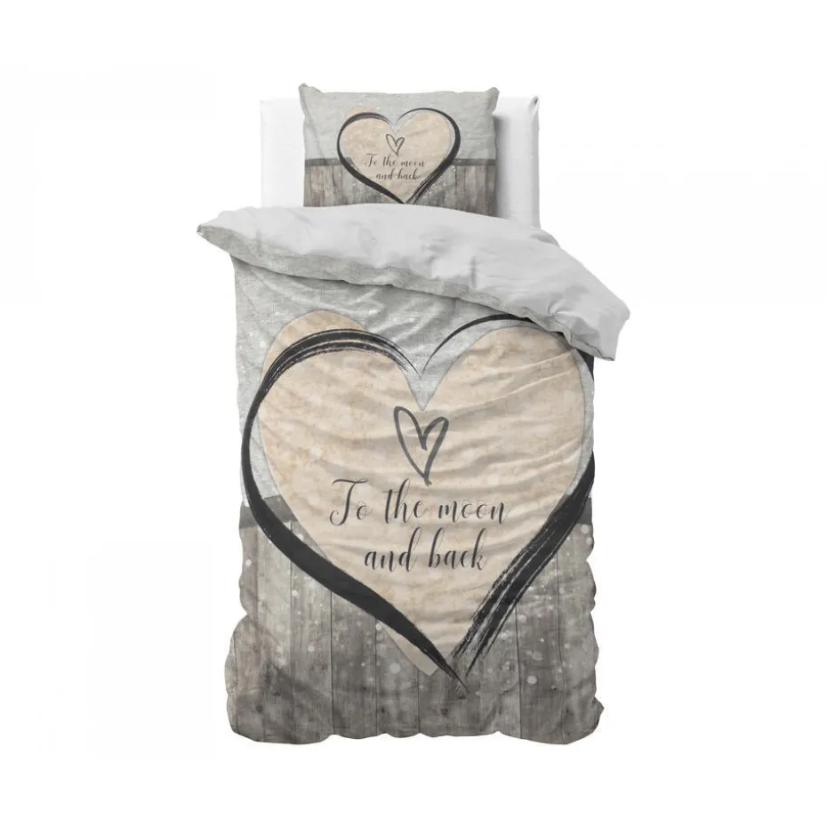 Dekbedovertrek Love to the Moon 140x220 – Zacht & Ademend – Incl. Kussensloop