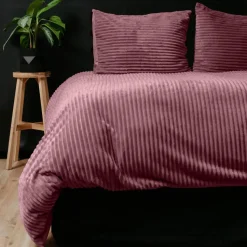 Dekbedovertrek Teddy Rib 240x220 – Fluweelzacht & Knus Design - Roze