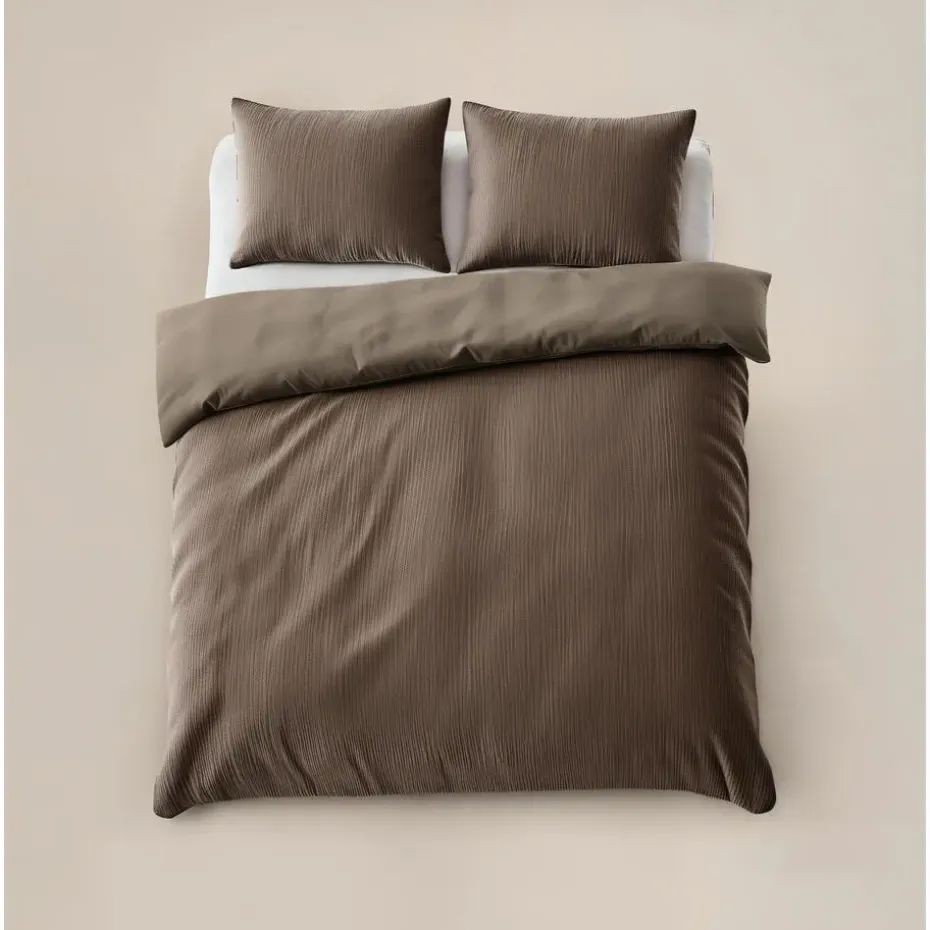 Dekbedovertrek Velvet Cartier 240x220 – Fluweelzacht Uni Design – Taupe