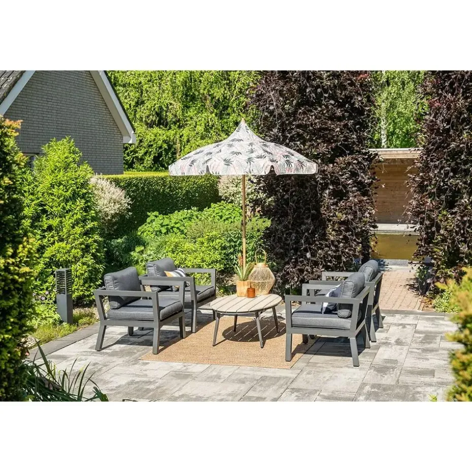 5-delige loungeset Ridge –4 luxe lounge fauteuils inclusief salontafel