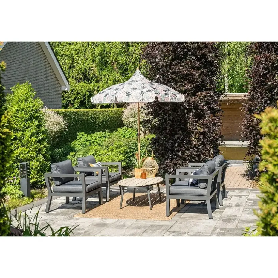 5-delige loungeset Ridge –4 luxe lounge fauteuils inclusief salontafel