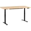 DESTINAS - Elektr bureau - Zwart/Lichtbruin - 180 x 72 cm - Vezelplaat