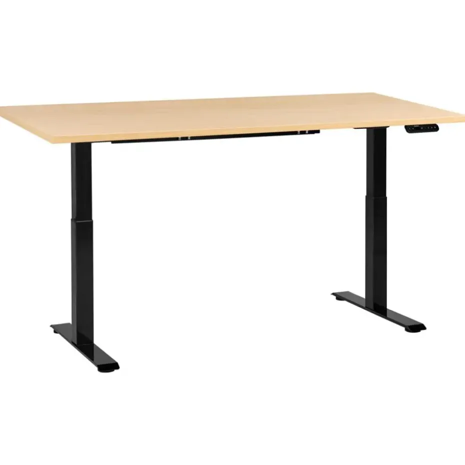 DESTINES - Elektr bureau - Zwart/Lichtbruin - 180 x 72 cm - Vezelplaat