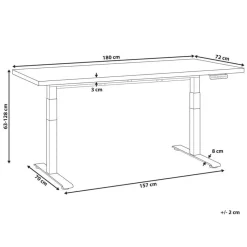 DESTINES - Elektr bureau - Zwart/Lichtbruin - 180 x 72 cm - Vezelplaat