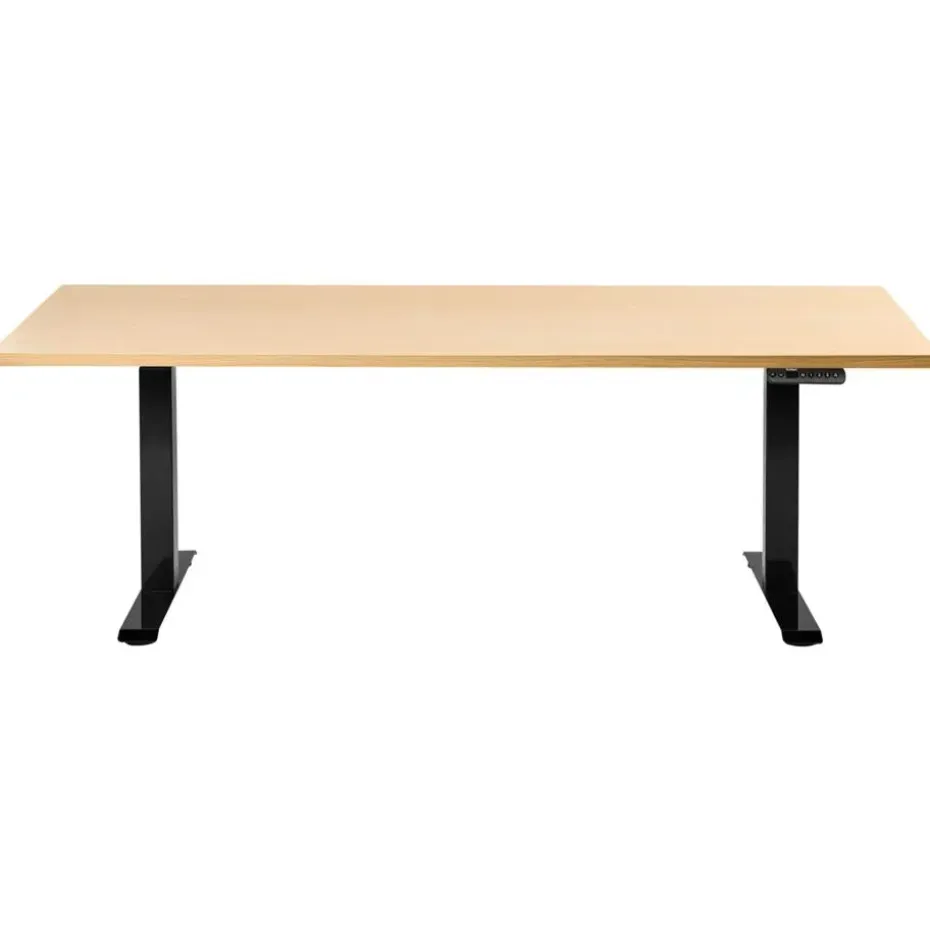 DESTINES - Elektr bureau - Zwart/Lichtbruin - 180 x 72 cm - Vezelplaat