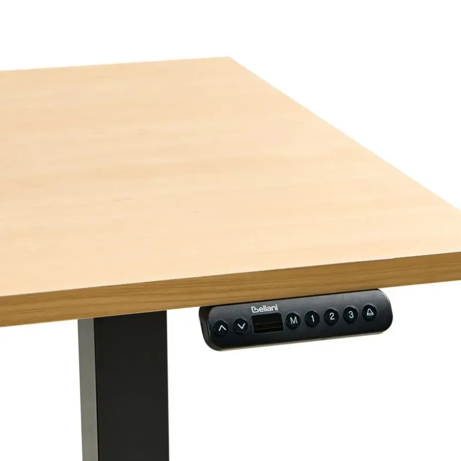 DESTINES - Elektr bureau - Zwart/Lichtbruin - 180 x 72 cm - Vezelplaat