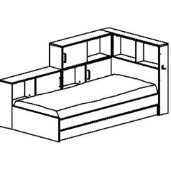 Diagone Tienerbed met bedlade en opbergruimte Erwan - 90 x 200 cm - Wit