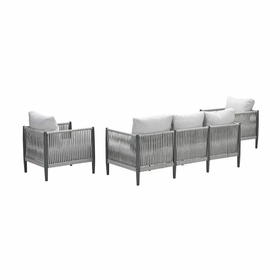 Diamo loungeset - 3-delig - carbon black - grey sand - valley sand
