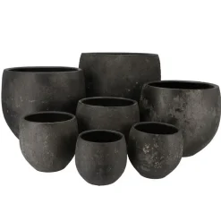 DK Design Bloempot model Maya - verweerd zwart - D32xH35cm - rustiek